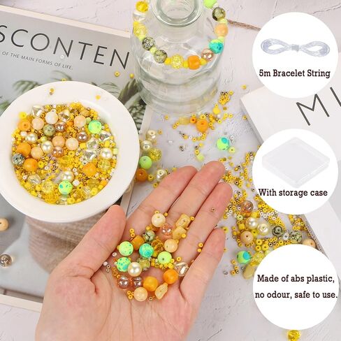 Mixed Colour Glass Crystal Beads，UHOMENY 8mm Round Spacer Beads Glass Beads Big Small Multiple Assorted Beads Charms for Jewelry Bracelet Necklace Key Chains Earring Making Crafts (Green) in Saudi Arabia