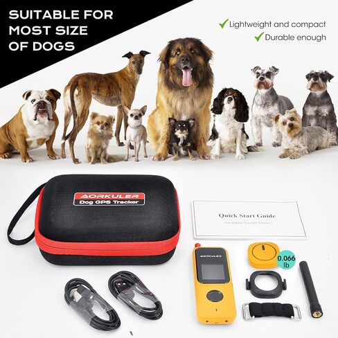 GPS Tracker for Dogs No Subscription, GPS Location Without Cell Network, Suita() ble for Open Areas with Poor Network Signals No Monthly Fee IP67 Waterproof (Tracker 2)(Yellow) in Saudi Arabia