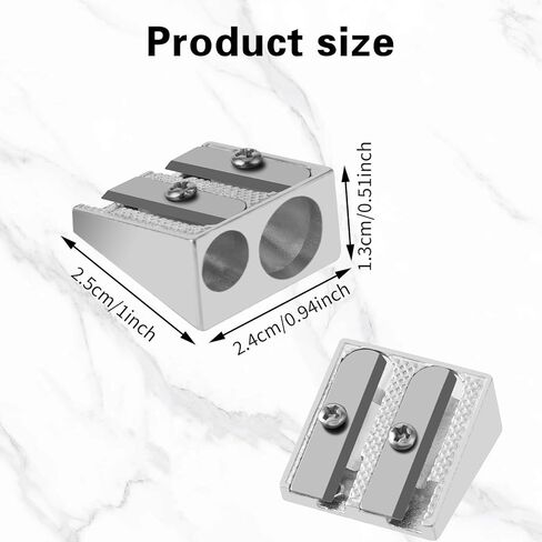 12 Pack Handheld Metal Pencil Sharpener Survival, 2-Hole Metal Pencil Sharpeners Manual Aluminum Alloy Sharpener, Wedge Profile Pencil Sharpener Handheld (Silver) in Saudi Arabia