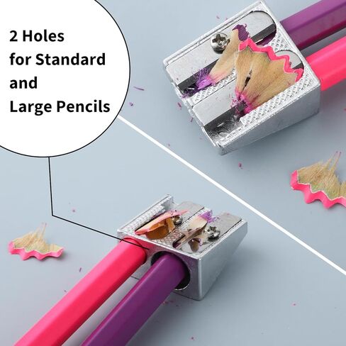 12 Pack Handheld Metal Pencil Sharpener Survival, 2-Hole Metal Pencil Sharpeners Manual Aluminum Alloy Sharpener, Wedge Profile Pencil Sharpener Handheld (Silver) in Saudi Arabia