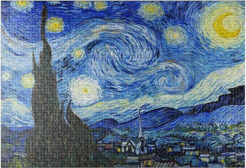 MyPuzzle The Starry Night 1889 by Vincent Van Gogh - Premium 500 Piece Jigsaw Puzzle للبالغين in Kuwait