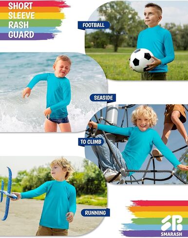 Boys Rash Guard Long Sleeve Swim Shirts UPF 50+ Sun Protection Rashguard Fishing Surf Quick Dry Cool Beach Clothes for Toddler Youth Kids Wall Gray 12-18M in Saudi Arabia