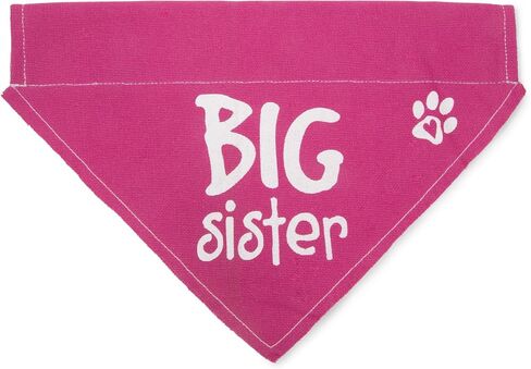 Pavilion Gift Company Big Sister Pink Paw Print Large Dog Slip on The Collar Bandanna in Saudi Arabia