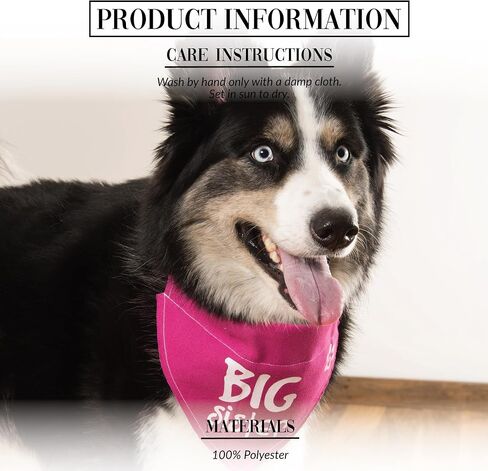 Pavilion Gift Company Big Sister Pink Paw Print Large Dog Slip on The Collar Bandanna in Saudi Arabia