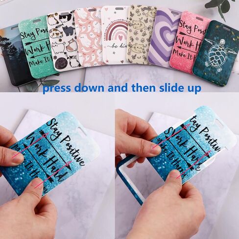 Black Cool Detachable Badge Holder Lanyard with Retractable Badge Reel Clip Cute Keychain for Women Men Teens Teachers Kids for ID Badge Keys Preppy School ID Holder Reel Lanyard, Inspirational Quotes in Kuwait