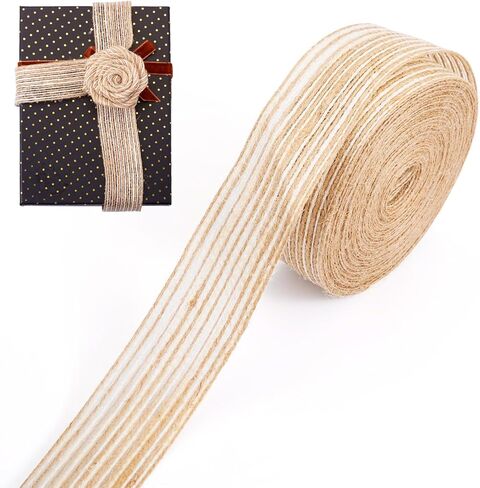 Beadthoven 2 Rolls Burlap Fabric Ribbon 1/4 inch Sparkle Edge Jute Ribbon Dark Orchid Rustic Ribbon for DIY Bow Crafts Burlap Flower Gift Wrapping Wedding Home Party Decorations Floral Garland Wreath in Kuwait