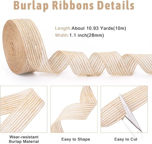 Beadthoven 2 Rolls Burlap Fabric Ribbon 1/4 inch Sparkle Edge Jute Ribbon Dark Orchid Rustic Ribbon for DIY Bow Crafts Burlap Flower Gift Wrapping Wedding Home Party Decorations Floral Garland Wreath in Kuwait