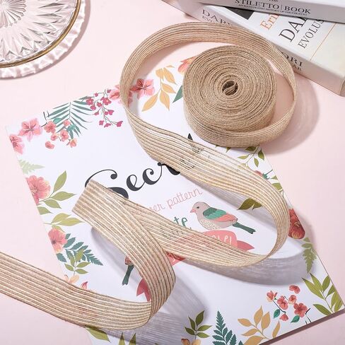 Beadthoven 2 Rolls Burlap Fabric Ribbon 1/4 inch Sparkle Edge Jute Ribbon Dark Orchid Rustic Ribbon for DIY Bow Crafts Burlap Flower Gift Wrapping Wedding Home Party Decorations Floral Garland Wreath in Kuwait