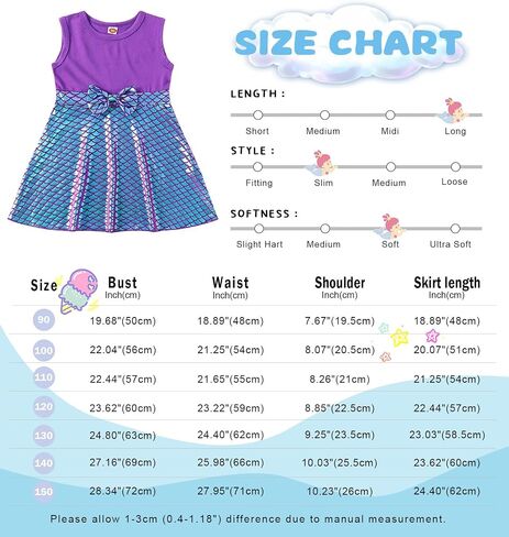 HenzWorld Little Girls Mermaid Princess Dress Toddler Costume Dress up Pretend Play Christmas Birthday Mermaid Gift in Kuwait