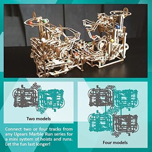 Ugears Wooden Marble Run Seppeted Leist - الألغاز الخشبية ثلاثية الأبعاد الميكانيكية للبالغين ، وحرف طراز DIY المرح للبالغين - هدية فريدة من نوعها للألغاز الرخامية للبالغين لعشاق الهواية - 355 PCS in Kuwait