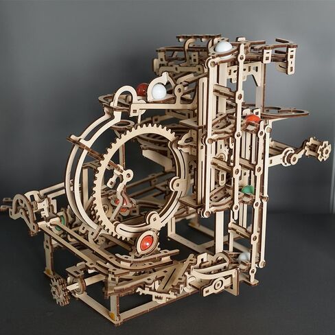 Ugears Wooden Marble Run Seppeted Leist - الألغاز الخشبية ثلاثية الأبعاد الميكانيكية للبالغين ، وحرف طراز DIY المرح للبالغين - هدية فريدة من نوعها للألغاز الرخامية للبالغين لعشاق الهواية - 355 PCS in Kuwait