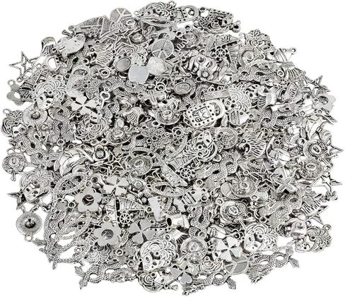 TUMBEELLUWA 0.5lb Alloy Charms Spacer Beads Findings Accessories for DIY Bracelet Necklace Jewelry Making,Style E in Kuwait