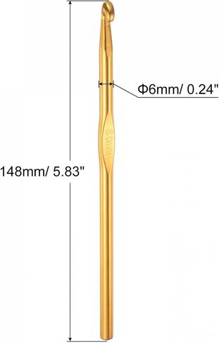 ربط 6pcs 6pcs 5mm الكروشيه ، وخطافات الكروشيه الألومنيوم إبر الحياك in Kuwait