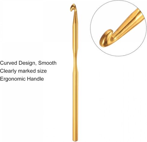 ربط 6pcs 6pcs 5mm الكروشيه ، وخطافات الكروشيه الألومنيوم إبر الحياك in Kuwait