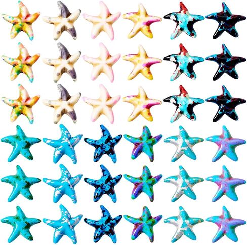 60 Pcs Turquoise Starfish Beads Natural Gemstone Beads Summer Sea Animal Turquoise Loose Spacer Beads for Bohemian Bracelet Necklace Anklet Jewelry Making in Kuwait