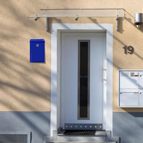 Metal Donation Box with Locking Suggestion Slot and Key - Wall Mounted Mailbox for Cash, Home Office, Outdoor (Black) in Kuwait