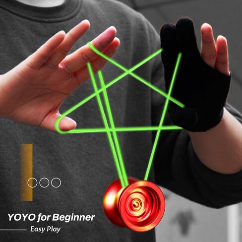 MAGICYOYO الاحترافية غير المستجيبة يويو N11، كرة يويو من الألومنيوم مزدوجة الأغراض للأطفال/الكبار مع محمل يويو سريع الاستجابة، 12 خيط يويو، حقيبة يويو (أحمر ذهبي) in Kuwait