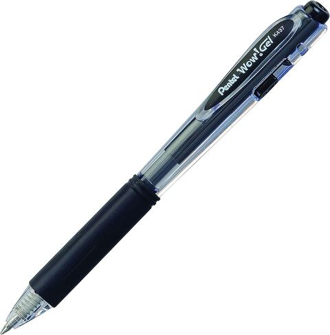 Pentel Wow! Gel Retractable Gel Pen, (0.7mm) Medium Line, Blue Ink, Box of 12 (K437-C) in Saudi Arabia
