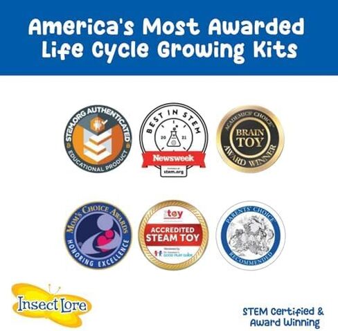 Insect Lore Butterfly Garden | As Seen On TV | 10 Live Baby Caterpillars, Habitat, Journal, Life Cycle Figurines, Seeds, Stickers, Feeder, Chrys-A-Lid Logs | Raise and Release Painted Lady Butterflies in Saudi Arabia