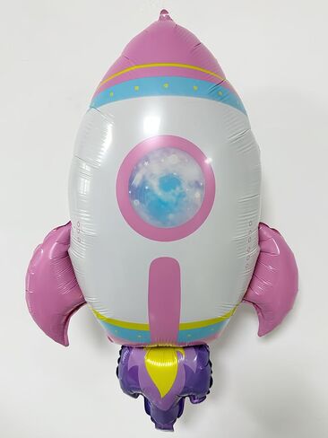 5 قطع بالونات رائد فضاء للفتيات/فتاة رائد فضاء ديكور حفلات الفضاء/ديكور القمر/بالونات رائد الفضاء الخارجي الأرجواني 4D كوكب بالونات للفتيات/بالونات كوكب المجرة/السفر الفضائي UFO استحمام الطفل in Kuwait