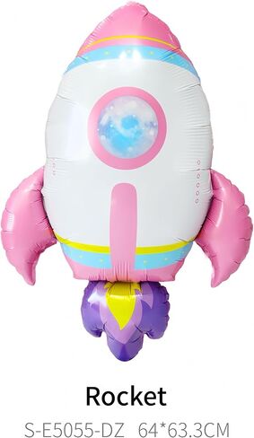 5 قطع بالونات رائد فضاء للفتيات/فتاة رائد فضاء ديكور حفلات الفضاء/ديكور القمر/بالونات رائد الفضاء الخارجي الأرجواني 4D كوكب بالونات للفتيات/بالونات كوكب المجرة/السفر الفضائي UFO استحمام الطفل in Kuwait