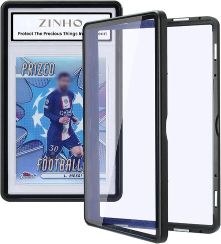ZINHO Graded Card Case Magnetic Aluminum Alloy Slab Protector Display Case Fits 35PT PSA/CGC/CSG Cards, UV Protection (Black) in Saudi Arabia