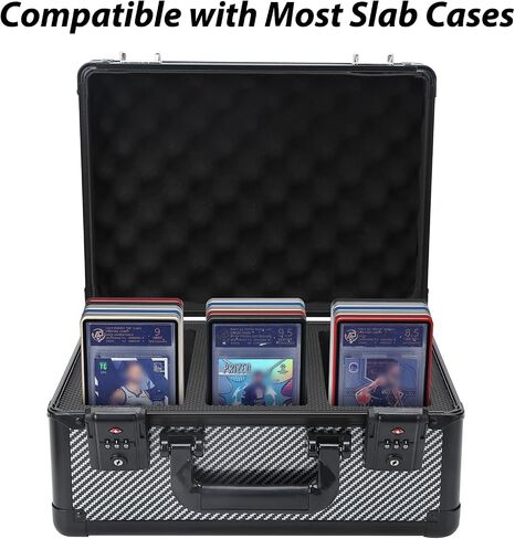 ZINHO Graded Card Case Magnetic Aluminum Alloy Slab Protector Display Case Fits 35PT PSA/CGC/CSG Cards, UV Protection (Black) in Saudi Arabia