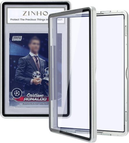 ZINHO Graded Card Case Magnetic Aluminum Alloy Slab Protector Display Case Fits 35PT PSA/CGC/CSG Cards, UV Protection (Black) in Saudi Arabia