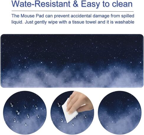 11.8x23.6 Inches Large Gaming Mouse Pad Mat with Stitched Edge Non-Slip Rubber Base Washable Resilient for Office Computers Laptop Table Mouse Pads Mats Accessory (Starry Sky) in Kuwait