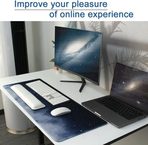 11.8x23.6 Inches Large Gaming Mouse Pad Mat with Stitched Edge Non-Slip Rubber Base Washable Resilient for Office Computers Laptop Table Mouse Pads Mats Accessory (Starry Sky) in Kuwait