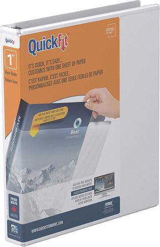 QuickFit 1 Inch Original View Binder, D-Ring, White (87010) in Kuwait