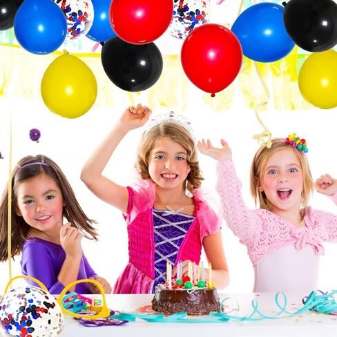 Red Blue Black Yellow Balloon Garland Arch - Blue and Black Balloons Red Yellow Black Balloons Red Blue Balloons for Super Robots Spider Hero Birthday Baby Shower Graduation Party Decorations in Kuwait
