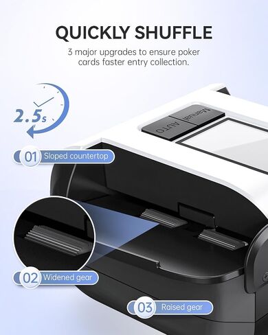 البطاقة الأوتوماتيكية Shuffler Card Card Shuffler 2 Decks 2000 Mah Electric Shuffler و Texas Hold'em و Poker و Home Card Games و Blackjack in Saudi Arabia