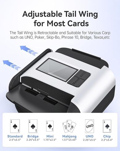 البطاقة الأوتوماتيكية Shuffler Card Card Shuffler 2 Decks 2000 Mah Electric Shuffler و Texas Hold'em و Poker و Home Card Games و Blackjack in Saudi Arabia