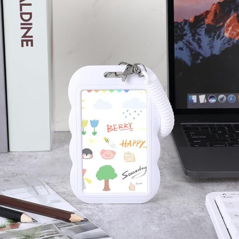 Photocard Holder Keychain, Acrylic 3 Inch Photo Card Holders ID Protector Hard Badge Holder Bus Card Credit ID Bank Card Holder for Nurse Doctor Teacher in Saudi Arabia