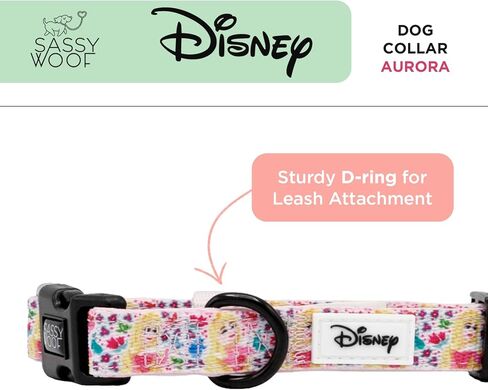 Dog Collar Disney Princess Sleeping Beauty Aurora - M, Adjustable, Durable, Comfortable and Stylish Pet Accessories for Medium Dogs - Officially Licensed in Saudi Arabia