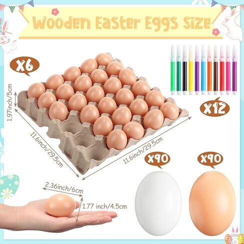 180 PCS Easter Easter Eggs أبيض بني بلاستيك بيض مزيف تزيين الأطفال عيد الفصح DIY لعبة لعبة المطبخ حشو سلة مواد حشو (أبيض ، بني) in Kuwait