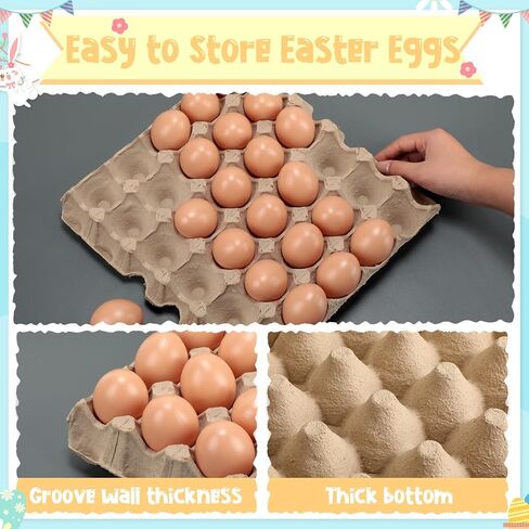 180 PCS Easter Easter Eggs أبيض بني بلاستيك بيض مزيف تزيين الأطفال عيد الفصح DIY لعبة لعبة المطبخ حشو سلة مواد حشو (أبيض ، بني) in Kuwait