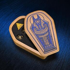 Dice Box with Polyhedral Dice - Ancient Egypt Resin Dice Set in Sarcophagus Case for Dungeons & Dragons, RPGs, and Collectors, DND Dice Set