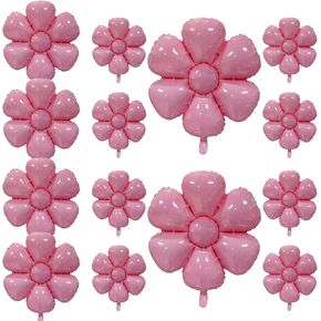 14 Pieces Large Daisy Flower Balloons Set - 3 Sizes White Flower Shaped Aluminum Foil Balloon for Daisy Birthday Decorations, Baby Shower, Wedding, Groovy Boho Daisy Party Supplies