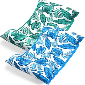 Jasonwell Water Hammock Pool عوامات - 2Pack نسيج قابلاً للنفخ أرجوحة عوامات تعويم 4 في 1 (سرج صالة كرسي)