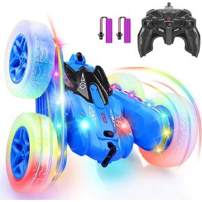 SGILE RC Stunt Car Toy Gift, 4WD Remote Control Car with 2 Sided 360 Rotating Rc Car for Kids Girls Boys Age 6 7 8 12, Green