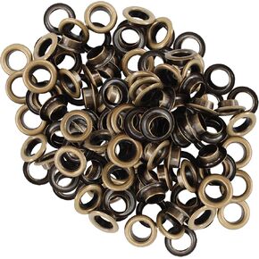 pson 100PCS 1/4 Inch Grommets Eyelets, Gun Black Metal Grommets Eyelets, Hole Self Backing Eyelets for Clothe, Shoes, DIY Project, Leather, Fabric