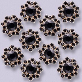 10PCS Rhinestone Buttons Crystal Diamond Buttons Accessory Embellishments for DIY Jewelry Crafts, Wedding Party Bridal Bouquet Clothes Hat Decoration (Clear-7)