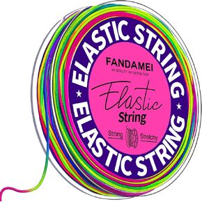 FANDAMEI 1mm Elastic String for Beading, Elastic Cord Stretchy for Bracelets Making, Stretch Bead Cord for Jewelry Making, Sturdy Thread for Bracelet Necklace Crafts Christmas DIY Elastic String Cord