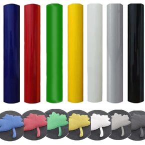 Puff Vinyl Heat Transfer, 3D Puff Heat Transfer Vinyl Bundle Sheets Iron on, Foaming Heat Transfer Puffy HTV Vinyl for Heat Press T Shirts DIY Clothes Fabric, 7 Colors Size 12"X10"