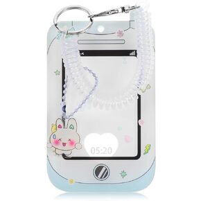 Kpop Photocard Holder, Cute Cartoon Idol Album Photo Card with Keychain ID Card Holder Card Protector Cover Korean Style ID Card Cover Protective for Fan Idol Photo Card Bus Bank Credit Card