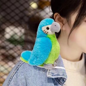 Magnetic Shoulder Parrot Plush Halloween Pirate Party Parrot Toy Accessories Parrot Stuffed Animal Plush Toy Birthday and Christmas Party Gift for Boys and Girls,Red,4.7inch