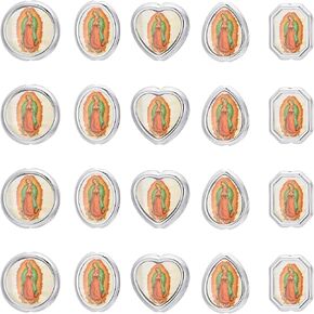 50PCS Mixed The Virgin of Guadalupe CCB Plastic Plating Virgin Mary Beads, Rosary Religious Beads DIY Necklace Handchain DIY Necklace Bracelets Jewelry Making (Gold)