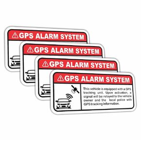 (4 أجهزة كمبيوتر) نظام إنذار GPS ، تم تعيين ملصق تحذير لنظام إنذار GPS